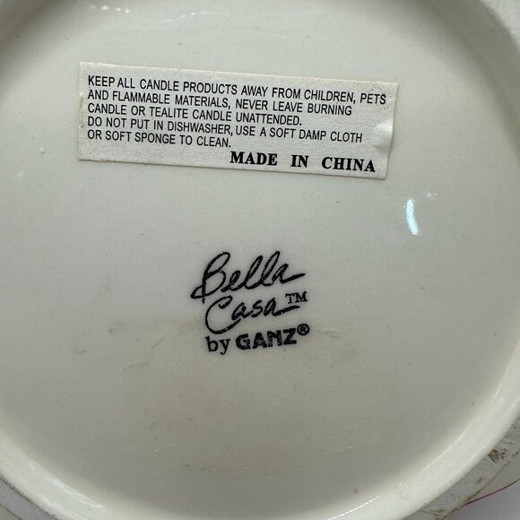 Red & White Bella Casa By Ganz Decorative Plate With Scroll Design - Picture 3 of 3